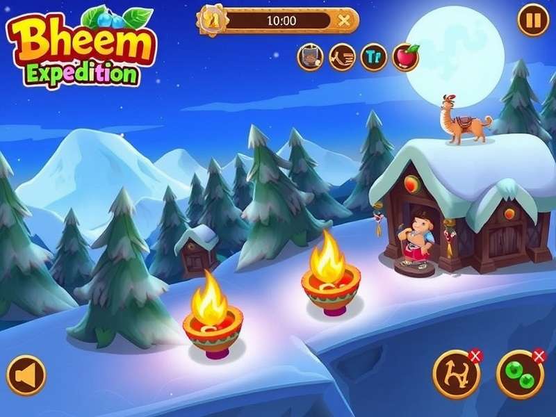 Bheem Snowy Expedition Game Screenshot